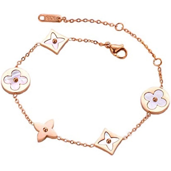 Mother of Pearl Star Blossom Bracelet Rose Gold - Picture 4 of 6